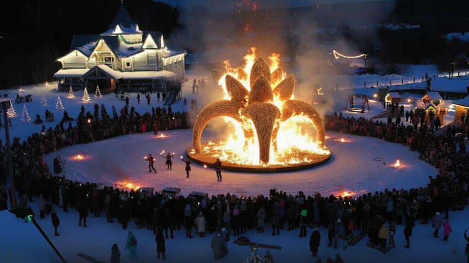В «Парке Сказов» сожгут арт-объект «Каменный цветок» на Масленицу