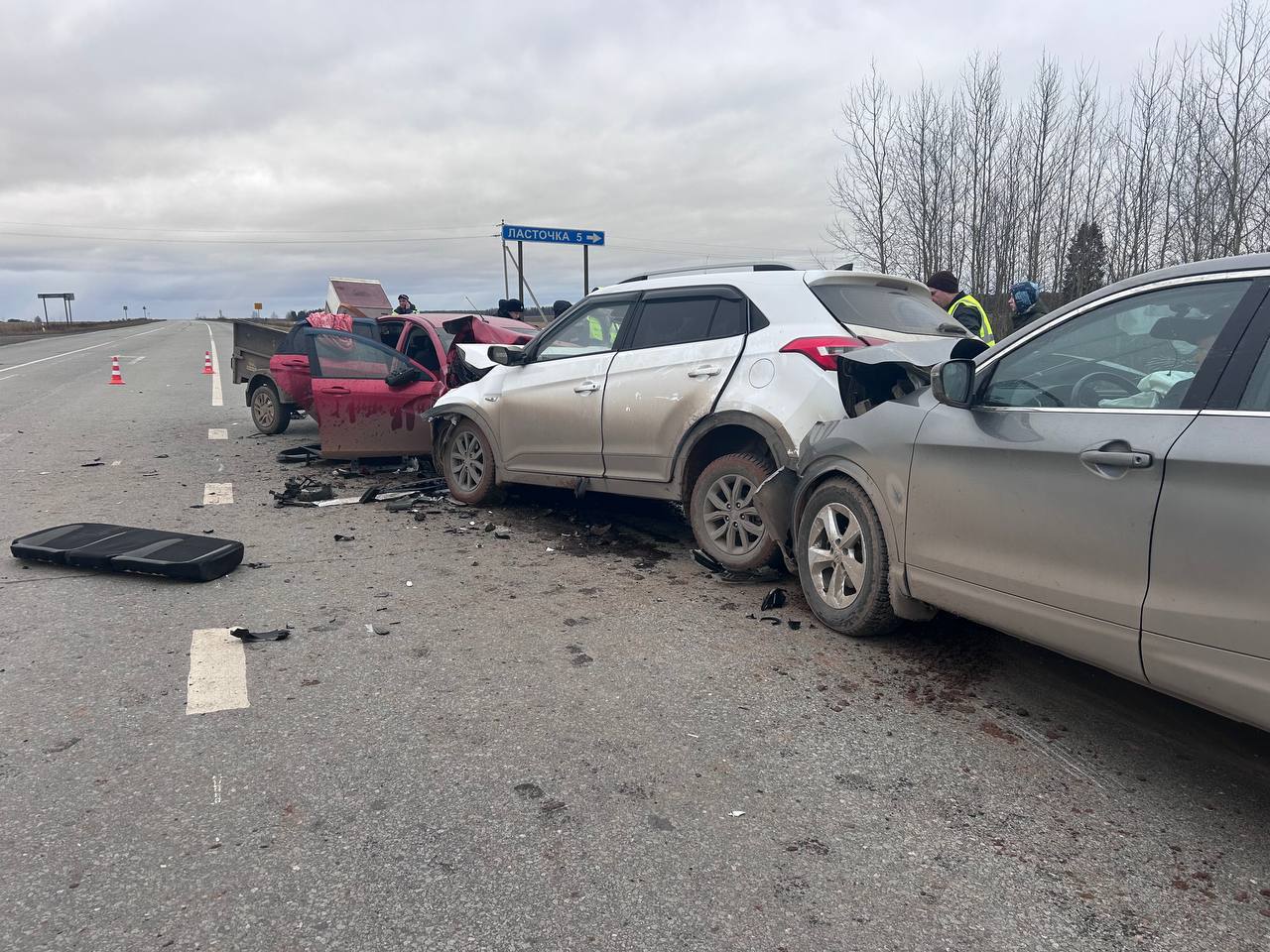 Семь человек пострадали в массовом ДТП в Глазовском районе Удмуртии