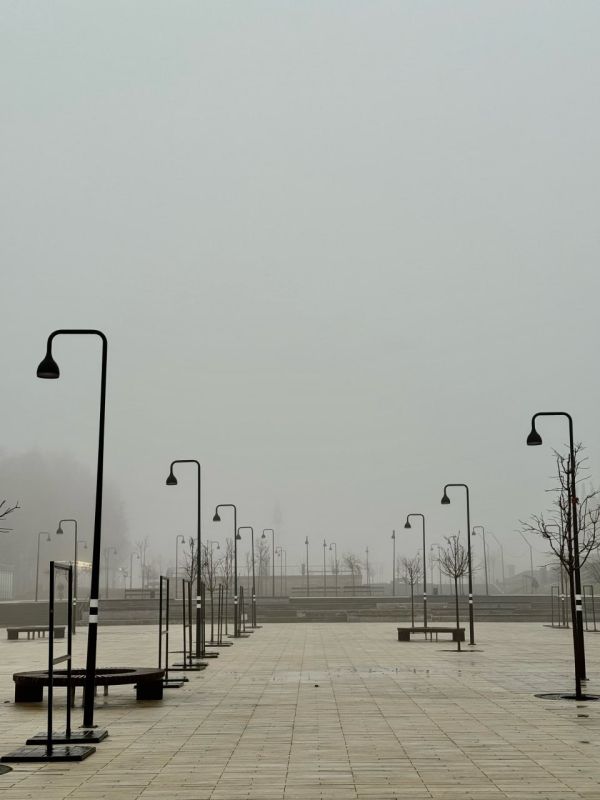 Центральная площадь Ижевска укуталась в туман