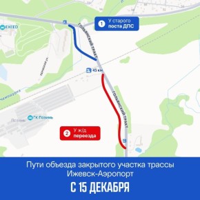 Объездные пути на время реконструкции участка трассы Ижевск-Аэропорт