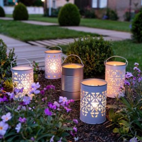 Создание оригинального уличного фонаря из жестяных банок