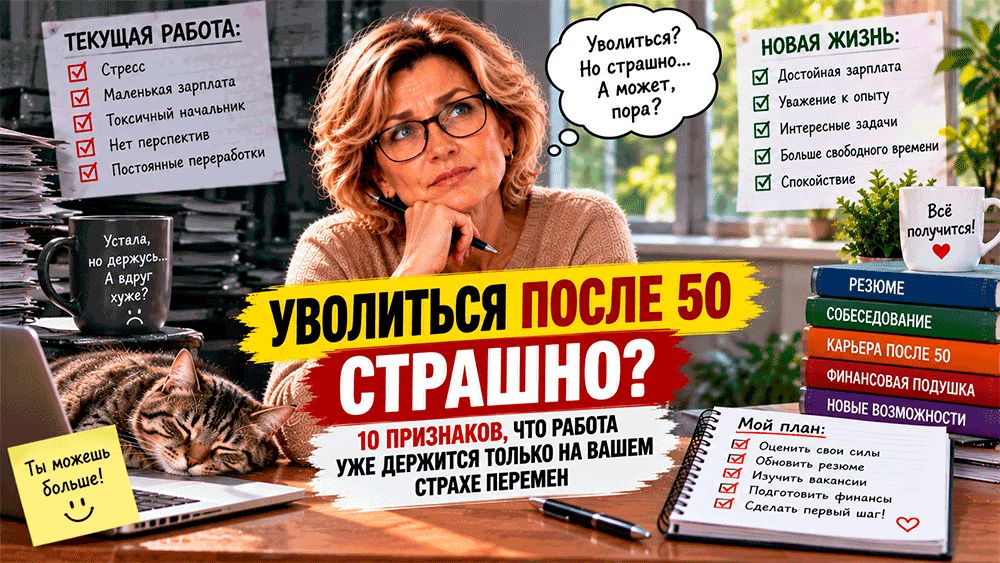 После 50 страшно менять работу? 10 признаков, что вас удерживает только страх